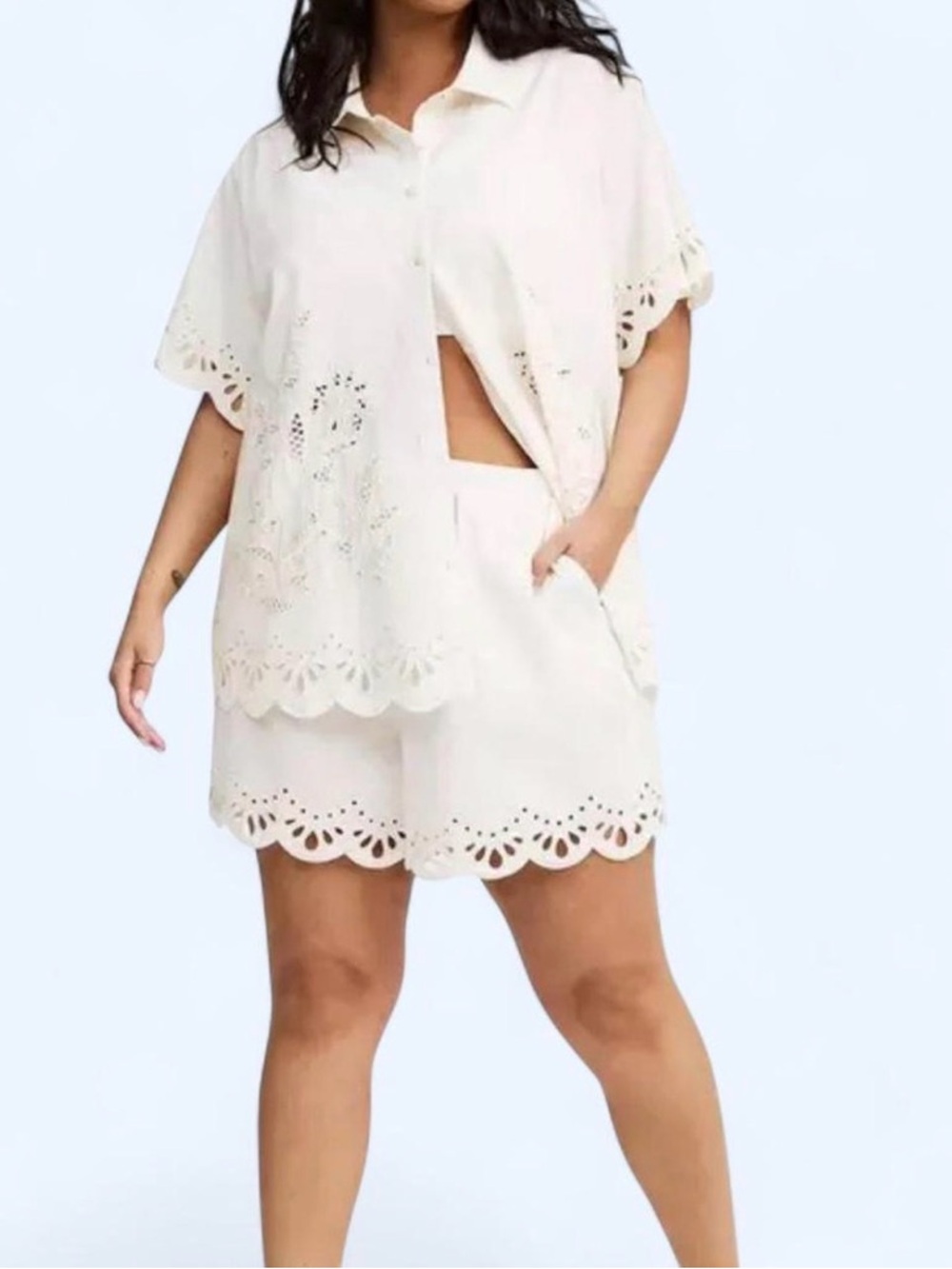 Torrid Embroidered Beach Cotton Shorts
